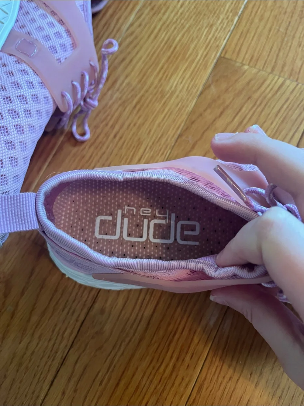 Hey Dude Women's Lilac Mesh Lace-Up Sneakers - SIZE 6 - RARE